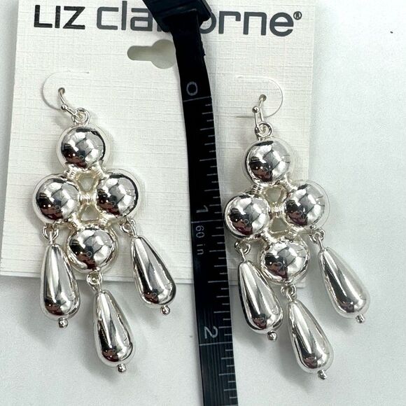 Liz Claiborne Silver Dangling Earrings - Picture 7 of 7